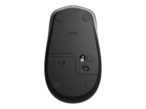 Logitech M190 - Mysz - optyczna - 3 przyciski - bezprzewodowa - odbiornik bezprzewodowy USB - średnioszary