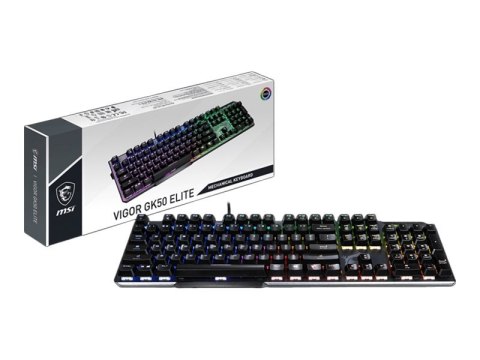 MSI Vigor GK50 Elite - Klawiatura - podświetlenie - USB - US - przełącznik: Kailh Box White