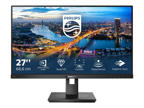 Philips B Line 275B1 - Monitor LED - 27" - 2560 x 1440 QHD @ 75 Hz - IPS - 300 cd/m² - 1000:1 - 4 ms - HDMI, DVI-D, DisplayPort 