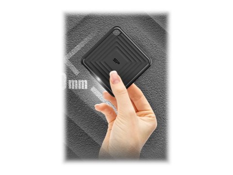 SILICON POWER PC60 - SSD - 480 GB - zewnętrzny (przenośne) - USB 3.2 Gen 2 - czarny