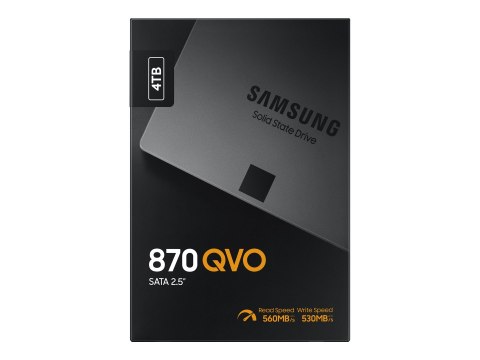Samsung 870 QVO MZ-77Q4T0BW - SSD - zaszyfrowany - 4 TB - wewnętrzny - 2,5" - SATA 6Gb/s - bufor: 4 GB - 256 bitów AES - TCG Opa