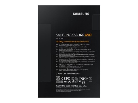 Samsung 870 QVO MZ-77Q4T0BW - SSD - zaszyfrowany - 4 TB - wewnętrzny - 2,5" - SATA 6Gb/s - bufor: 4 GB - 256 bitów AES - TCG Opa