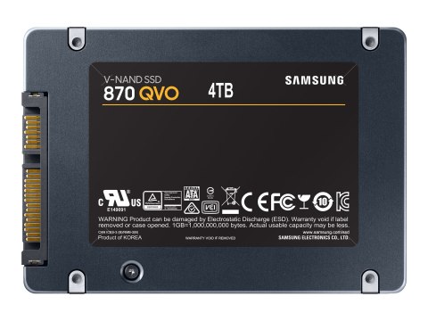 Samsung 870 QVO MZ-77Q4T0BW - SSD - zaszyfrowany - 4 TB - wewnętrzny - 2,5" - SATA 6Gb/s - bufor: 4 GB - 256 bitów AES - TCG Opa