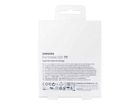 Samsung T7 MU-PC2T0T - SSD - zaszyfrowany - 2 TB - zewnętrzny (przenośne) - USB 3.2 Gen 2 (USB-C złącze) - 256 bitów AES - tytan