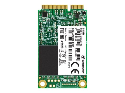 Transcend 370S - SSD - 64 GB - wewnętrzny - mSATA - SATA 6Gb/s
