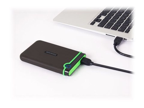 Transcend StoreJet 25M3 - Dysk twardy - 4 TB - zewnętrzny (przenośne) - 2,5" - USB 3.1 Gen 1 - AES - żelazowo-szary