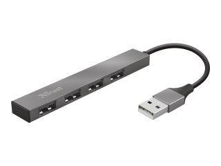 Trust Halyx Aluminium 4-Port Mini USB Hub - Koncentrator - 4 x USB 2.0 - stacjonarny