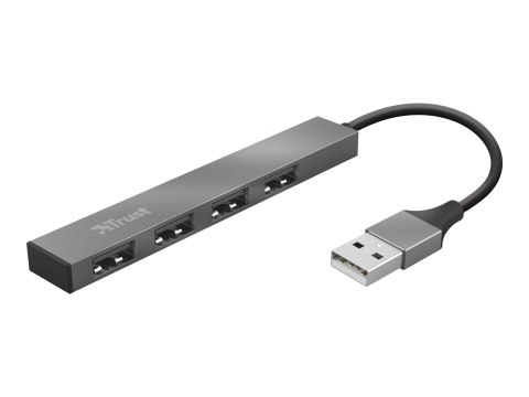 Trust Halyx Aluminium 4-Port Mini USB Hub - Koncentrator - 4 x USB 2.0 - stacjonarny