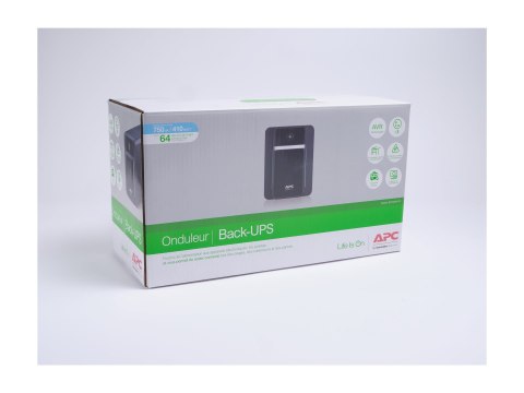 APC Back-UPS BX Series BX750MI-FR - UPS - AC 230 V - 410 wat - 750 VA - 9 Ah - USB - złącza wyjściowe: 3 - czarny