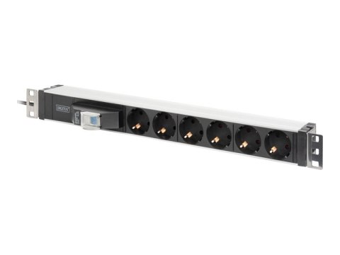 DIGITUS DN-95417 - Linka zasilania (montowany w stojaku) - AC 250 V - 4000 wat - wejście: zasilanie - złącza wyjściowe: 6 - 1U -