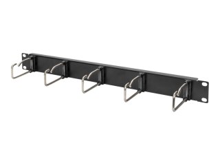 DIGITUS DN-97667 - Panel do porządkowania kabli z pierścieniami - do montażu na stelażu - odlotowa czerń, RAL 9005 - 1U - 19"