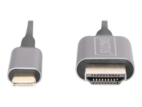 DIGITUS - Kabel przejściowy - USB-C męski do HDMI męski - 1.8 m - czarny - obsługa 4K, obsługuje kinowy format obrazu 21:9