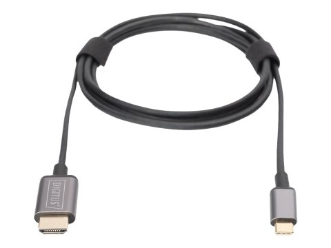 DIGITUS - Kabel przejściowy - USB-C męski do HDMI męski - 1.8 m - czarny - obsługa 4K, obsługuje kinowy format obrazu 21:9