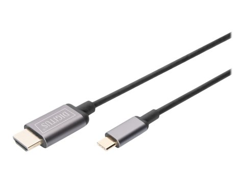 DIGITUS - Kabel przejściowy - USB-C męski do HDMI męski - 1.8 m - czarny - obsługa 4K, obsługuje kinowy format obrazu 21:9