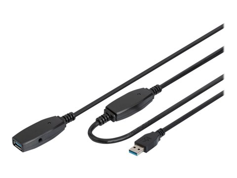 DIGITUS - Przedłużacz kabla USB - USB Typ A (M) do USB Typ A (F) - USB 3.0 - 15 m - aktywny - czarny