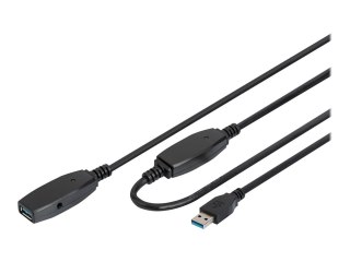 DIGITUS - Przedłużacz kabla USB - USB Typ A (M) do USB Typ A (F) - USB 3.0 - 20 m - aktywny - czarny