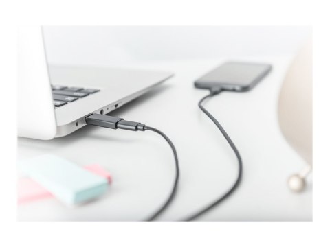DIGITUS - Przejściówka USB - USB-C (F) do USB (M) - USB 3.0 - 3 A - czarny