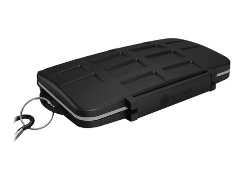 ICY BOX IB-AC620-CR - Etui na pamięć - pojemność: liczba kart SD — 8, 16 kart microSD, 4 karty CompactFlash - czarny, szary
