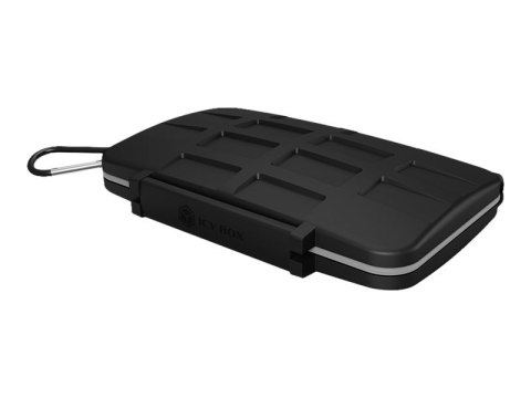 ICY BOX IB-AC620-CR - Etui na pamięć - pojemność: liczba kart SD — 8, 16 kart microSD, 4 karty CompactFlash - czarny, szary
