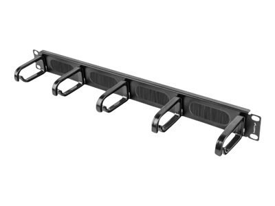Lanberg Type B - Panel do porządkowania kabli z grzebieniem - czarny - 1U - 19"