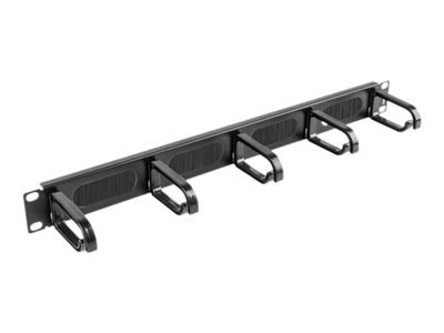 Lanberg Type B - Panel do porządkowania kabli z grzebieniem - czarny - 1U - 19"