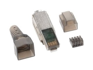 Lanberg - Złącze sieciowe - RJ-45 (M) - FTP - 6 - 9 mm - CAT 6a - srebrny