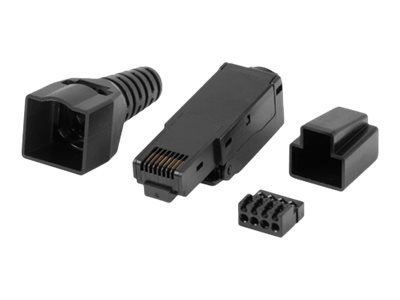 Lanberg - Złącze sieciowe - RJ-45 (M) - UTP - 6 - 9 mm - CAT 6 - czarny