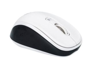 Manhattan Dual-Mode Mouse, Bluetooth 4.0 and 2.4 GHz Wireless, 800/1200/1600 dpi, Three Buttons With Scroll Wheel, Black & White