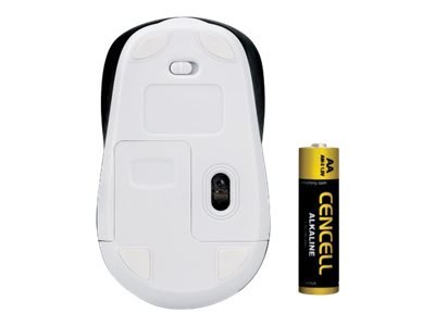 Manhattan Dual-Mode Mouse, Bluetooth 4.0 and 2.4 GHz Wireless, 800/1200/1600 dpi, Three Buttons With Scroll Wheel, Black & White