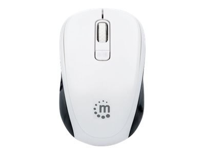 Manhattan Dual-Mode Mouse, Bluetooth 4.0 and 2.4 GHz Wireless, 800/1200/1600 dpi, Three Buttons With Scroll Wheel, Black & White