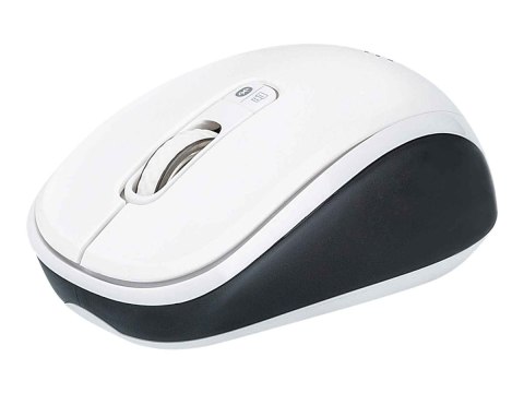 Manhattan Dual-Mode Mouse, Bluetooth 4.0 and 2.4 GHz Wireless, 800/1200/1600 dpi, Three Buttons With Scroll Wheel, Black & White