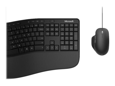 Microsoft Ergonomic Desktop - Zestaw klawiatura i mysz - USB - QWERTY - angielski - czarny