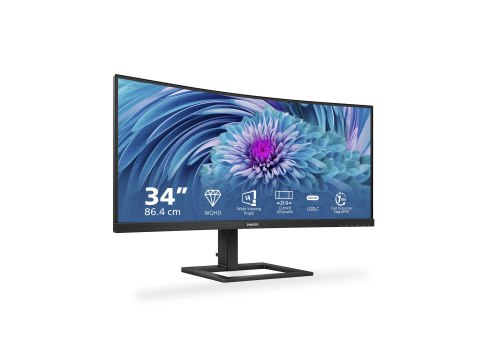 Philips E-line 346E2CUAE - Monitor LED - zaokrąglony - 34" - 3440 x 1440 UWQHD @ 100 Hz - VA - 300 cd/m² - 3000:1 - 1 ms - HDMI,