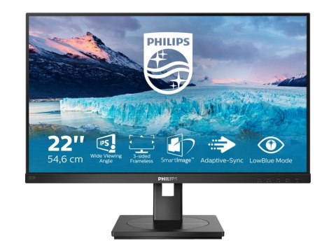 Philips S-line 222S1AE - Monitor LED - 22" - 1920 x 1080 Full HD (1080p) @ 75 Hz - IPS - 250 cd/m² - 1000:1 - 4 ms - HDMI, DVI-D