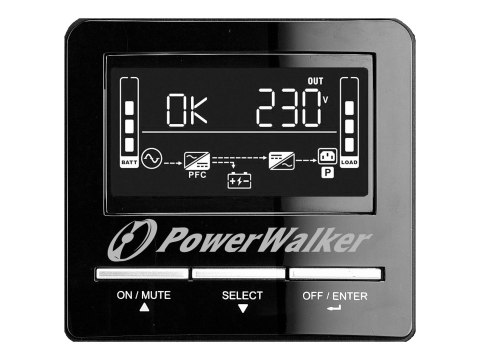 PowerWalker VI 2000 CW FR - UPS - AC 162-290 V - 1400 wat - 2000 VA - 7 Ah - RS-232, USB - złącza wyjściowe: 3