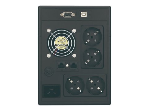 PowerWalker VI 3000 SCL - UPS - AC 162-290 V - 1800 wat - 3000 VA - 9 Ah - USB, RS-232 - złącza wyjściowe: 4