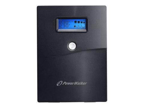 PowerWalker VI 3000 SCL - UPS - AC 162-290 V - 1800 wat - 3000 VA - 9 Ah - USB, RS-232 - złącza wyjściowe: 4