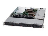 Supermicro SC815 TQ-600WB - Montowany w stojaku 1U - rozszerzenie ATX - SATA/SAS - wymiana podczas pracy 600 wat - czarny