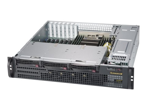 Supermicro SC825M BTQC-R802LPB - Montowany w stojaku 2U - wzbogacone rozszerzone ATX - SATA/SAS - wymiana podczas pracy 800 wat 