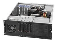 Supermicro SC842 TQC-668B - Montowany w stojaku 4U - rozszerzenie ATX - SATA/SAS - wymiana podczas pracy 668 wat - czarny - USB