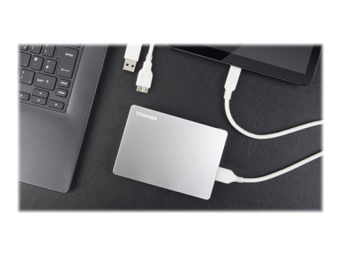 Toshiba Canvio Flex - Dysk twardy - 4 TB - zewnętrzny (przenośne) - 2,5" - USB 3.2 Gen 1 - srebrny