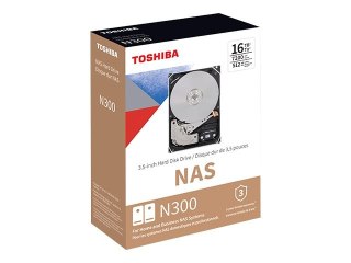 Toshiba N300 NAS - Dysk twardy - 16 TB - wewnętrzny - 3,5" - SATA 6Gb/s - 7200 obr/min - bufor: 512 MB