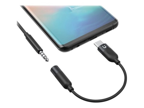 Unitek M1204A - Przejściówka z USB na złącze słuchawkowe - USB-C męski do mini jack żeński - 11 cm - czarny
