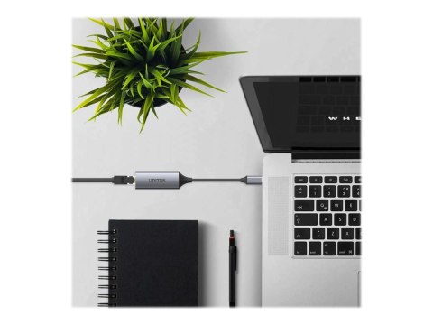 Unitek U1312A - Adapter sieciowy - USB-C 3.1 Gen 1 - Gigabit Ethernet x 1 - kosmiczna szarość