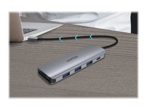 Unitek uHUB P5+ H1107C - Koncentrator - 3 x USB 3.1 Gen 1 + 1 x USB-C 3.1 Gen 1 - stacjonarny