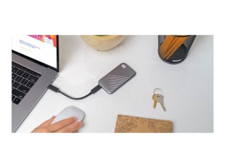 WD My Passport SSD WDBAGF5000AGY - SSD - zaszyfrowany - 500 GB - zewnętrzny (przenośne) - USB 3.2 Gen 2 (USB-C złącze) - 256 bit