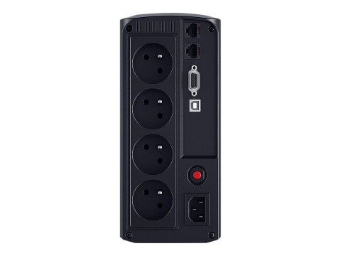 CyberPower Value Pro VP1600ELCD-FR - UPS - AC 230 V - 960 wat - 1600 VA - 1 faza - RS-232, USB - złącza wyjściowe: 4 - czarny