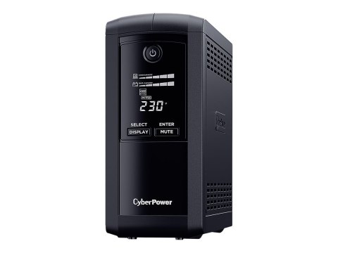 CyberPower Value Pro VP1600ELCD-FR - UPS - AC 230 V - 960 wat - 1600 VA - 1 faza - RS-232, USB - złącza wyjściowe: 4 - czarny