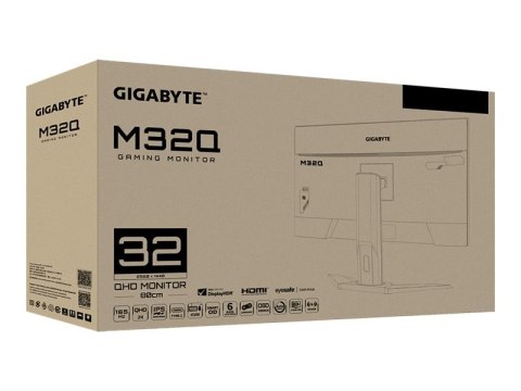Gigabyte M32Q - Monitor LED - 32" (31.5" widoczny) - 2560 x 1440 QHD @ 165 Hz - SS IPS - 350 cd/m² - 1000:1 - DisplayHDR 400 - 0