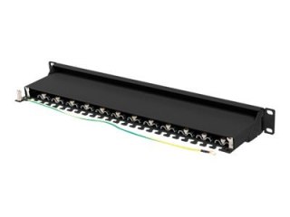 Lanberg PPS7-1024-B - Krosownica - CAT 7 - STP - RJ-45 X 24 - RAL 9004, czarny - 1U - 19"
